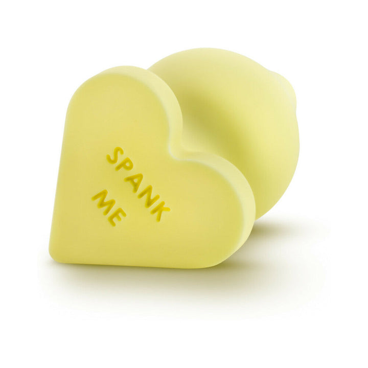 Play with Me Naughty Candy Hearts 'Spank Me' Anal Plug Yellow - Headshop.com
