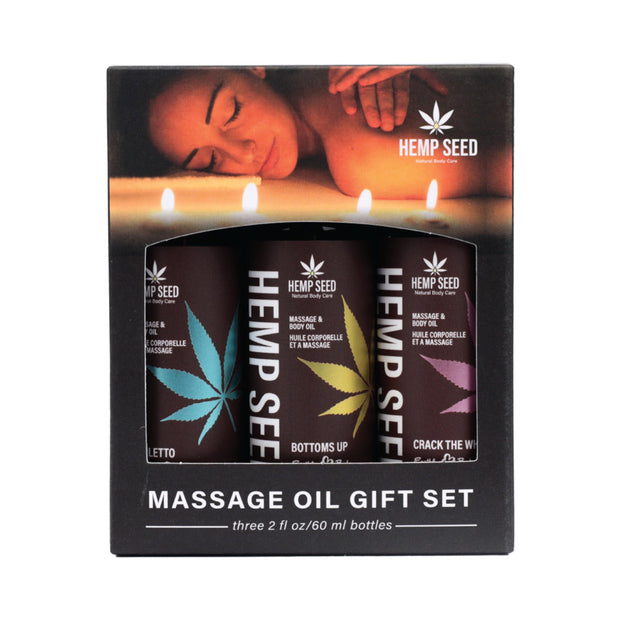 Earthly Body Hemp Seed Valentine 2025 Massage Oil Trio Gift Set - Headshop.com