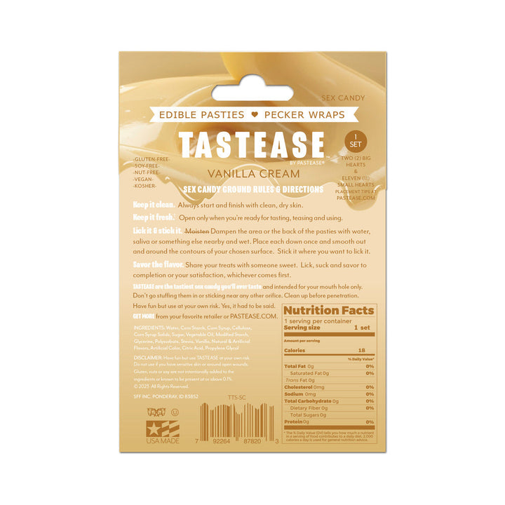 Tastease by Pastease Sweet Cream Candy Edible Pasties & Pecker Wraps - Headshop.com