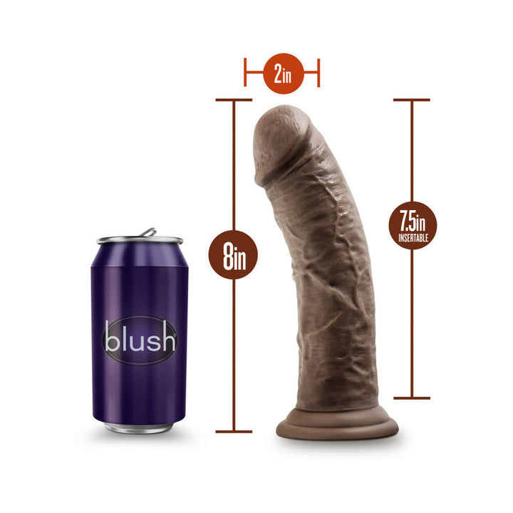 Dr. Skin Plus Thick 8 in. Triple Density Posable Dildo Brown - Headshop.com