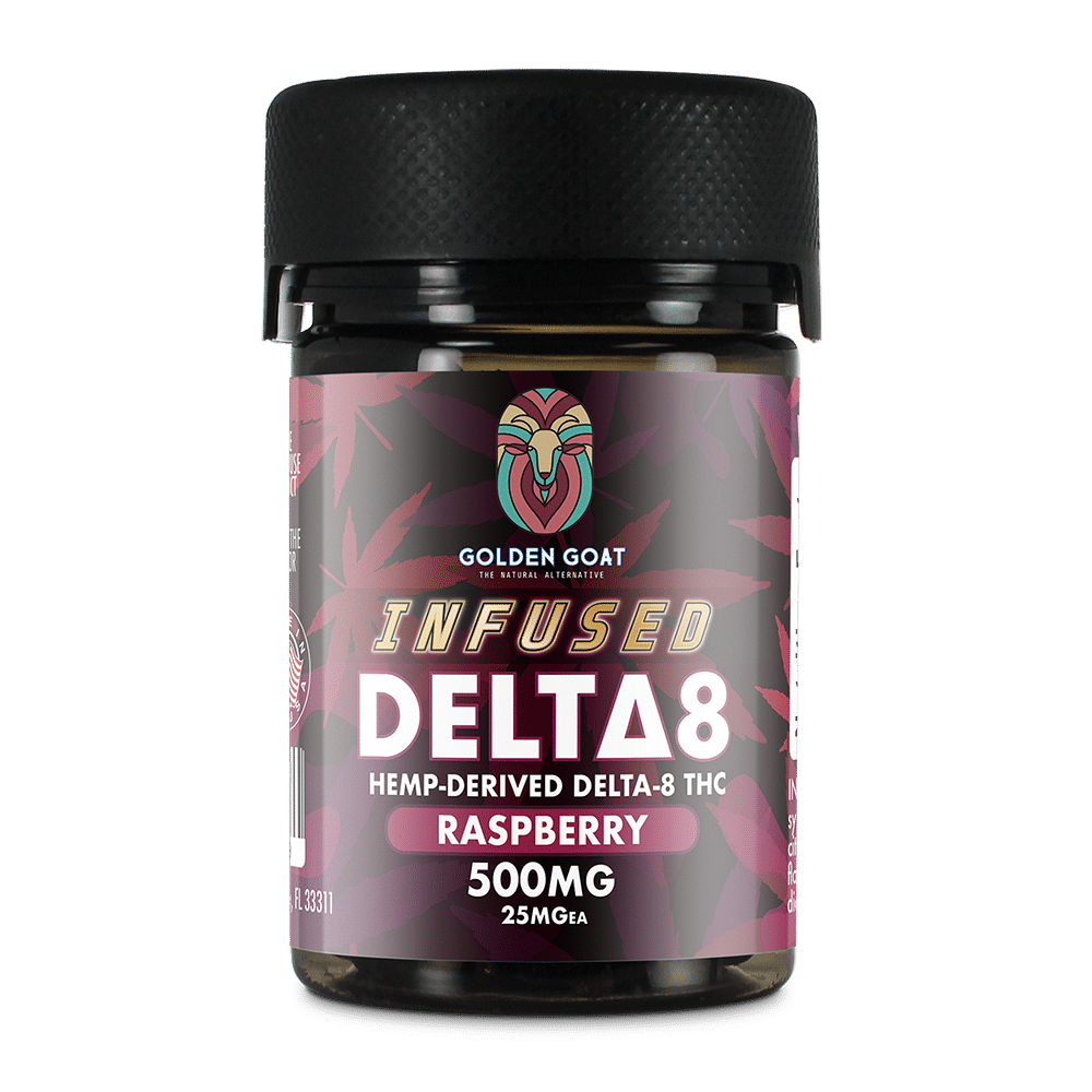 Infused Delta-8 Gummies, 500mg – Raspberry, 20ct - Headshop.com