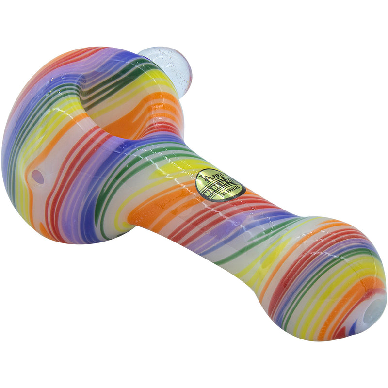 LA Pipes Rainbow Spirals Glass Pipe on White - Headshop.com