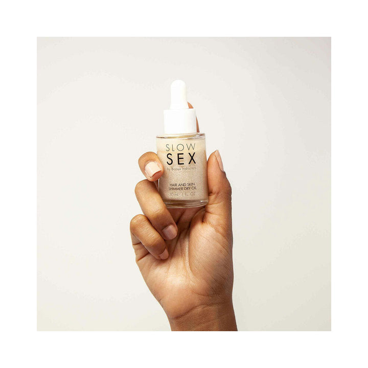 Bijoux Indiscrets Slow Sex Hair & Skin Shimmer Dry Oil 1 oz. - Headshop.com
