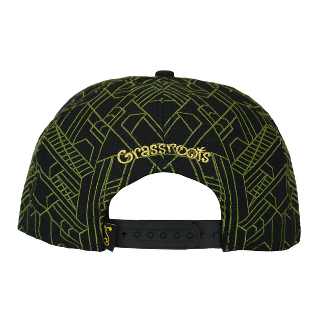 Grassroots Digital Labyrinth Black Snapback Hat