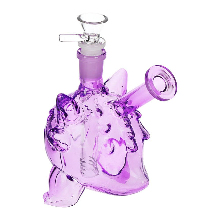 Purple Pocket Monster Glass Water Pipe - 5.75" / 14mm F / "Ghost Type"