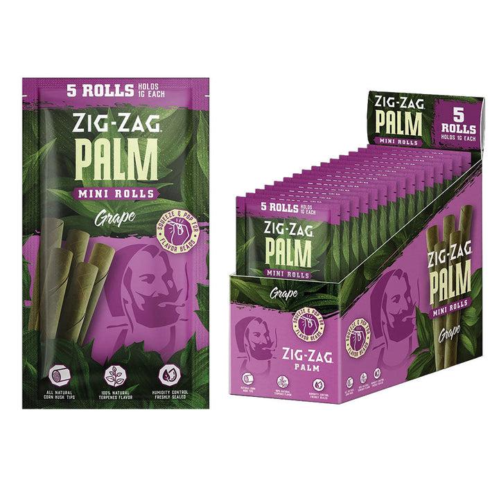 Zig Zag Mini Palm Roll | 5pk | 15pc Display - Headshop.com