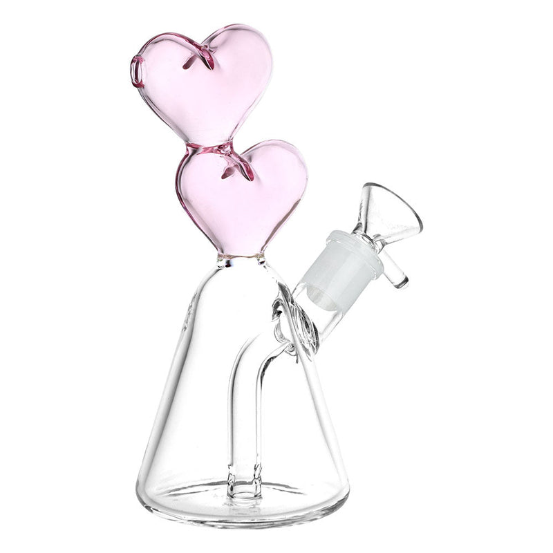 Hearts Converge Glass Water Pipe - 6.75" / 14mm F - Headshop.com