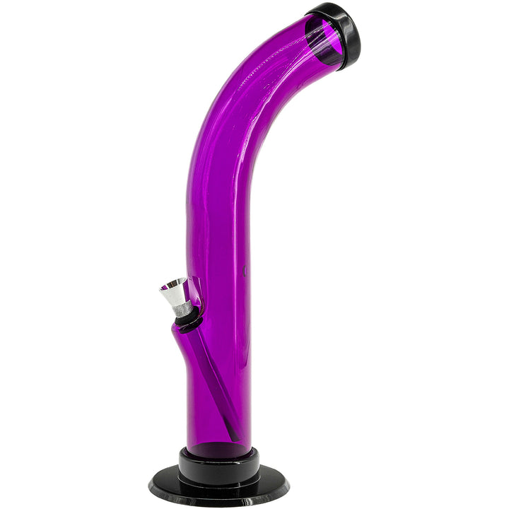 Acrylic Curved Tube Bong 10''