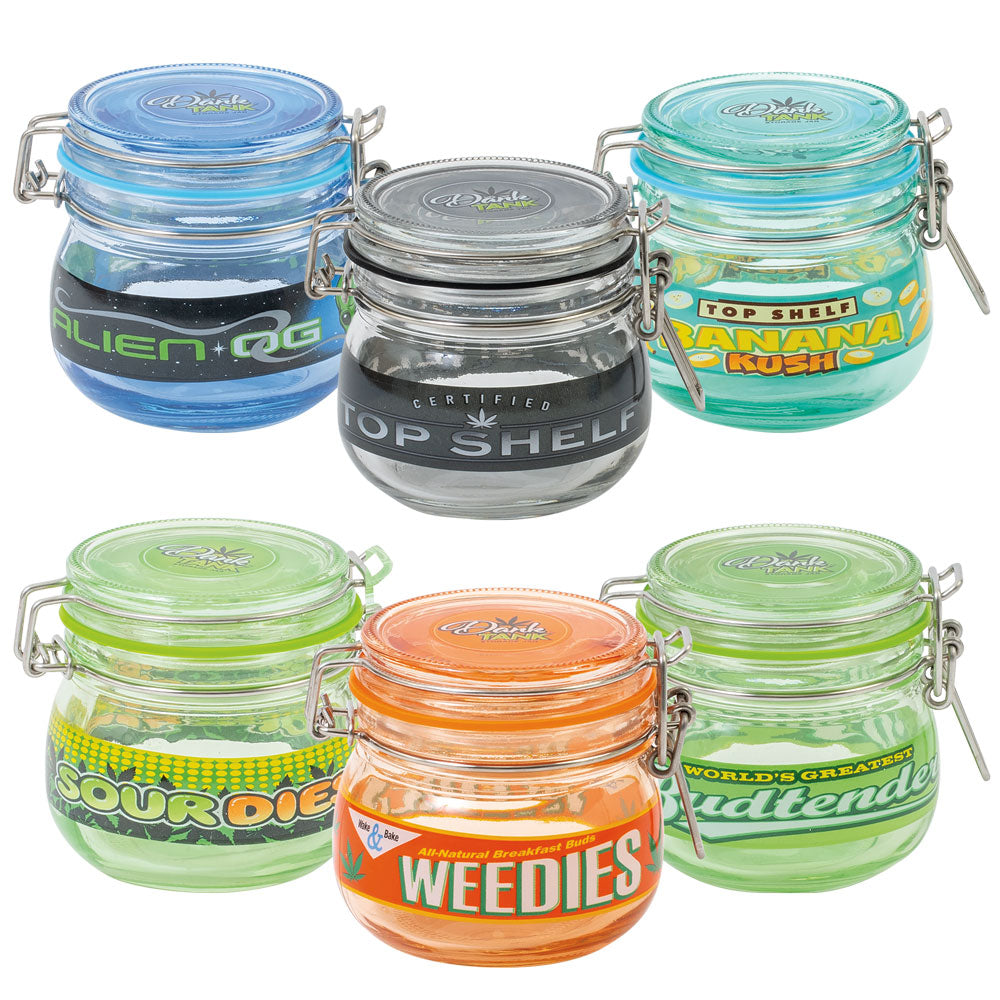 Fujima Dank Tank Glass Storage Jars - 2.75"/Asst - 6PC DISP - Headshop.com
