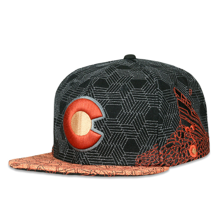 Grassroots Red Rocks Black and Red Snapback Hat