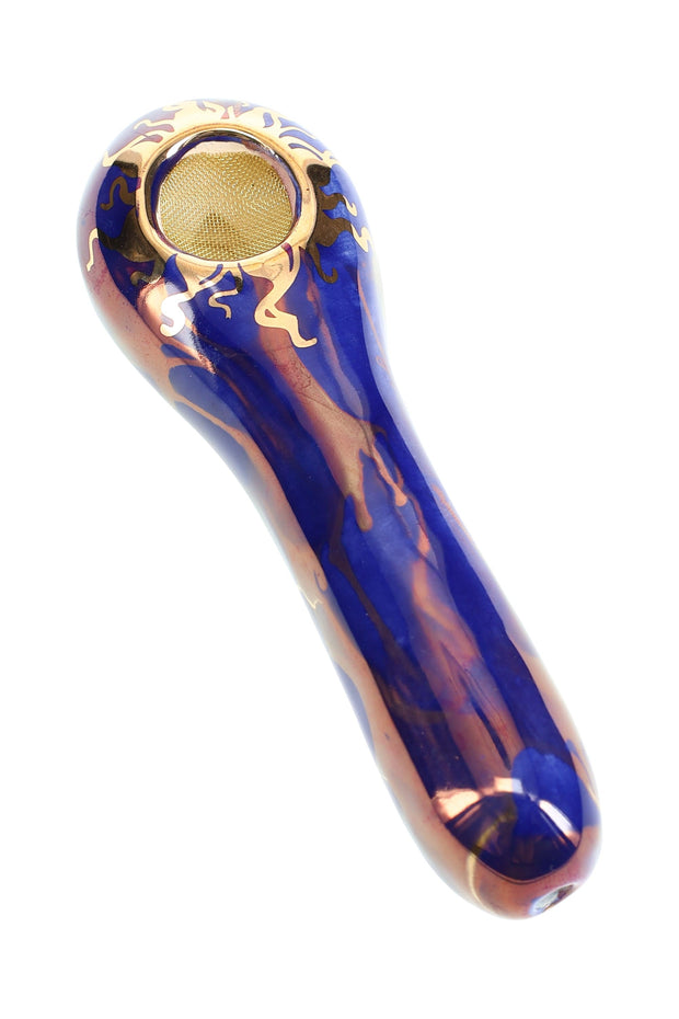 Ancient Creations Ceramics 4″ Ceramic Spoon Hand Pipe – Brass Screen – US-Made