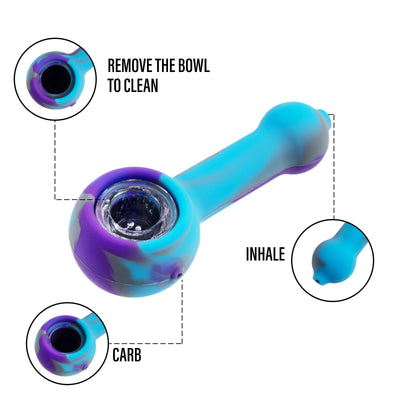 Silicone Spoon Pipe with Glass Bowl from 3 Gates Global - Headshop.com