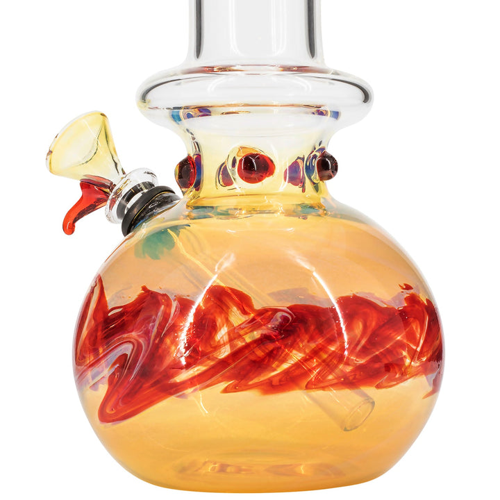 LA Pipes "Time Traveler" Silver Fumed Pull-Stem Bubble Bong - Headshop.com
