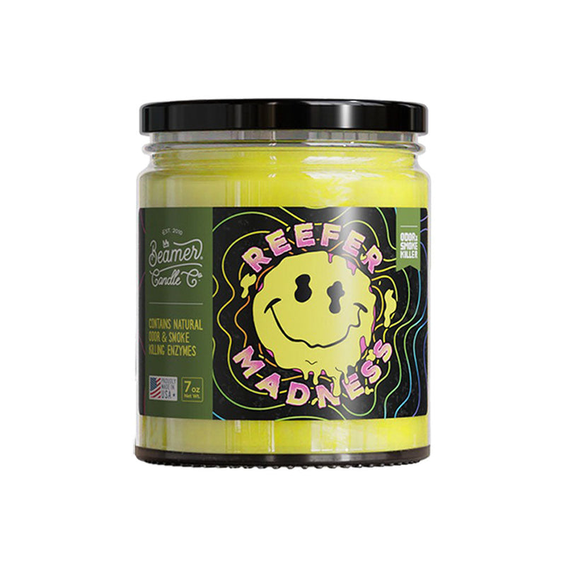 Beamer Candle Co. Odor & Smoke Killer Glass Jar Candle | Reefer Madness | 7oz - Headshop.com