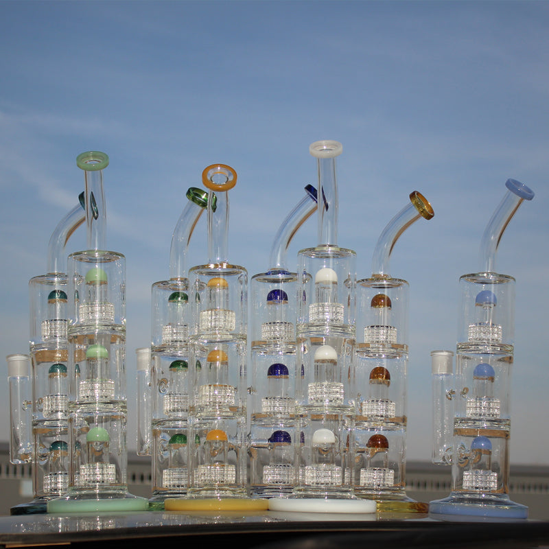15" Triple Matrix Percolator Glass Water Pipe - Headshop.com
