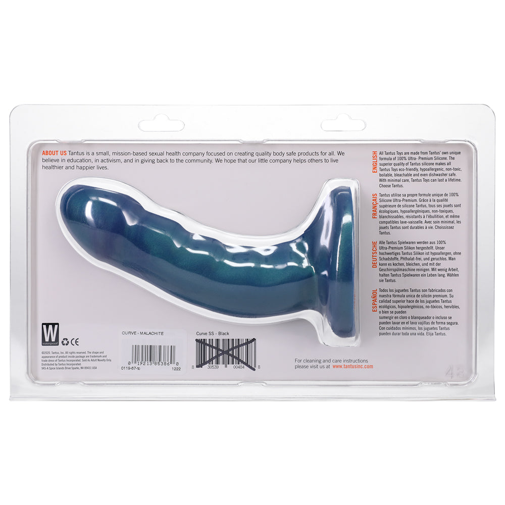 Tantus Curve 6.5 in. Dildo Soft Malachite - Headshop.com