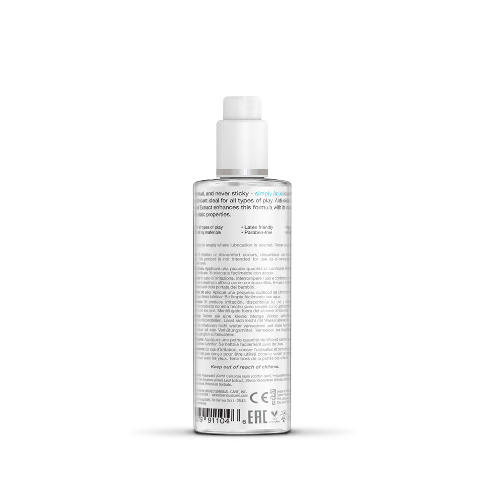 Wicked Simply Aqua Water-Based Lubricant 4 oz. - Headshop.com
