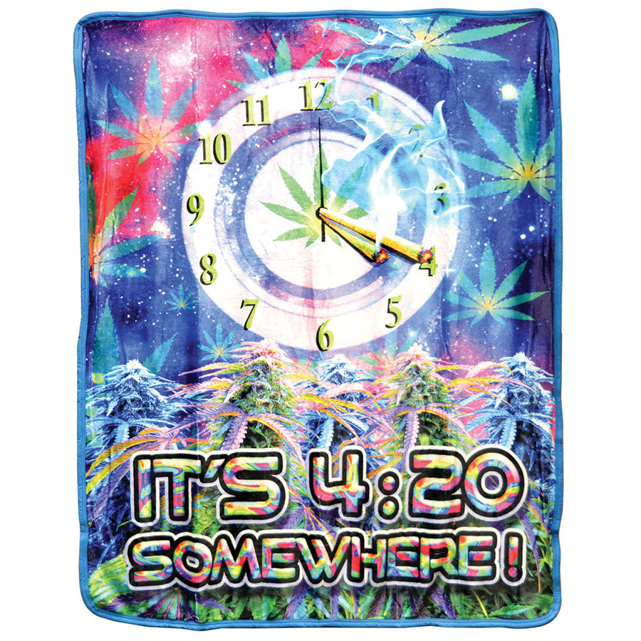 It's 4:20 Somewhere Fleece Blanket - Medium Weight / 50"x60" - Headshop.com