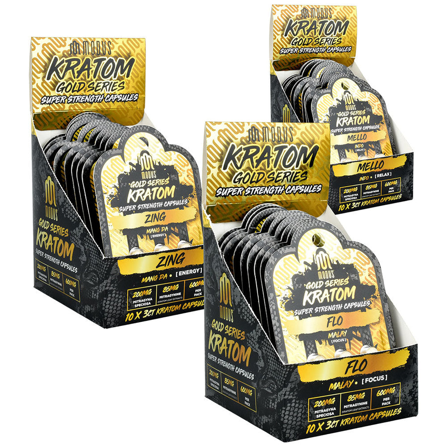 Modus Gold Series Kratom Capsules | 600mg | 3pk | 10pc - Headshop.com