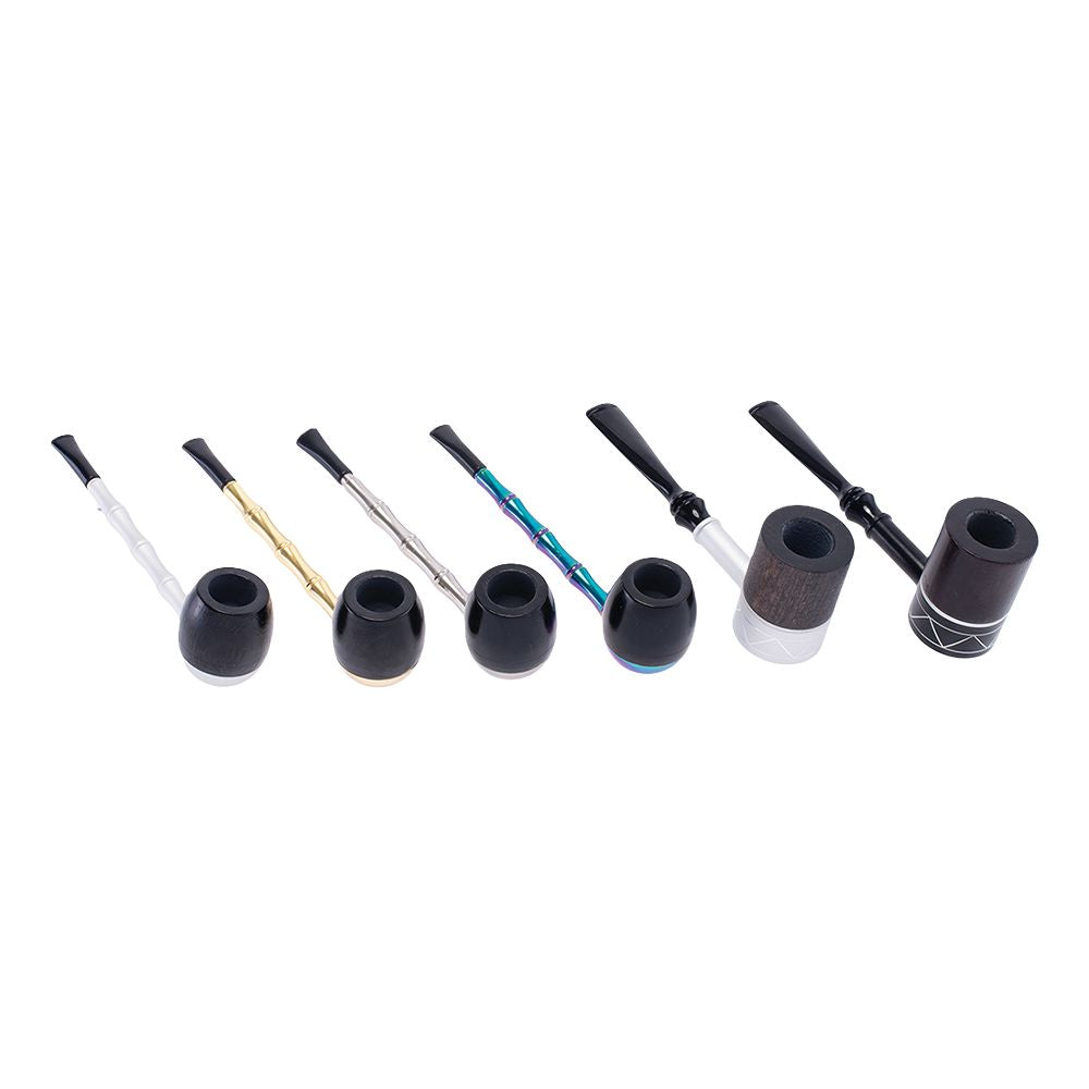 Fujima Futuristic Wood & Metal Tobacco Pipes - 5.5" / 6ct - Headshop.com
