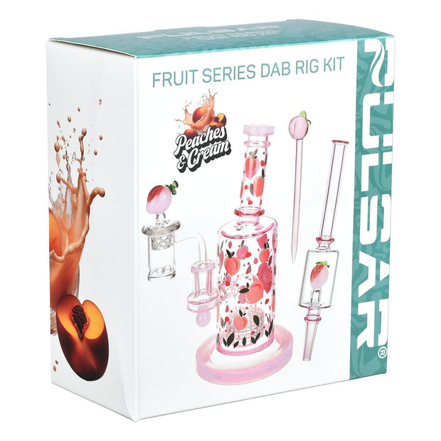 Pulsar Fruit Series Peaches & Cream Glow in The Dark Dab Rig Kit - 8" / 14mm F - Headshop.com