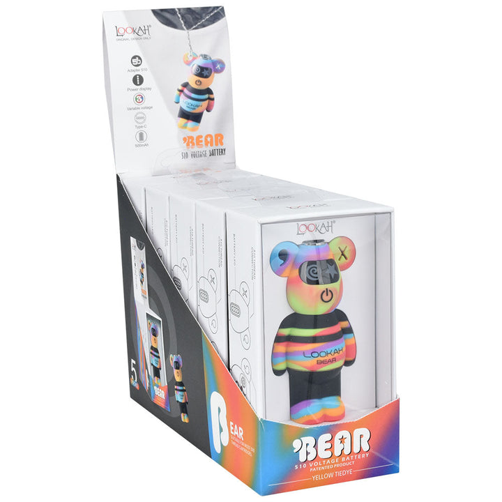 Lookah Tie Dye Bear Variable Voltage 510 Battery | 500mAh | 5pc Display - Headshop.com