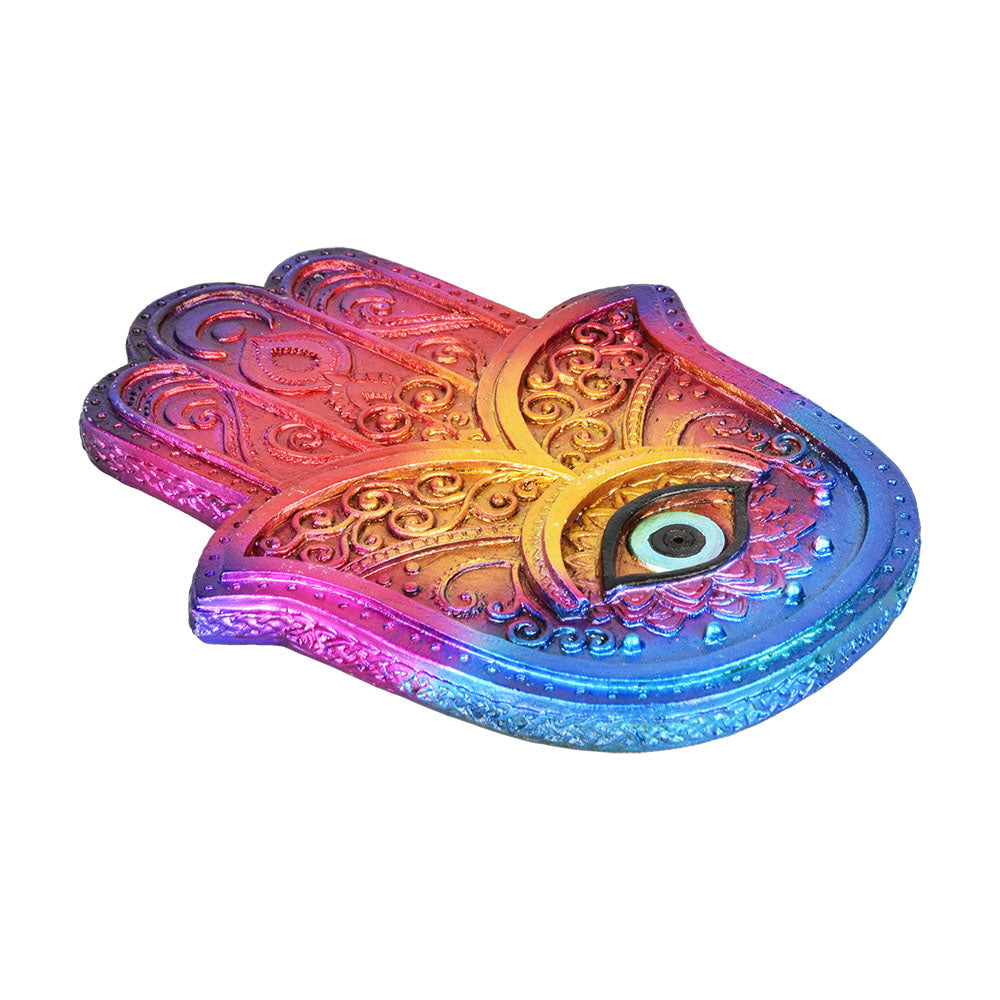 Jewel-Tone Ombre Hamsa Incense Burner - 5"x6" - Headshop.com
