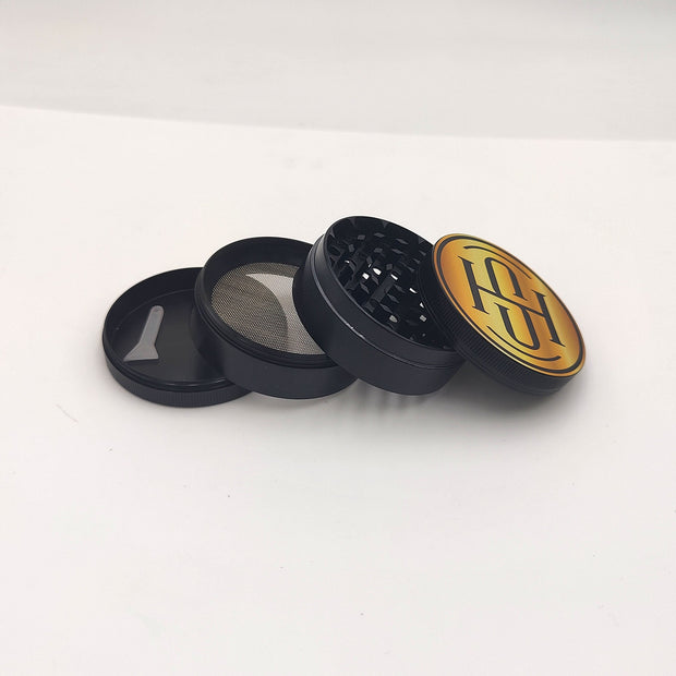 High Society - 4 PC 63mm Ceramic Teflon Coated Grinder - Gold - Headshop.com