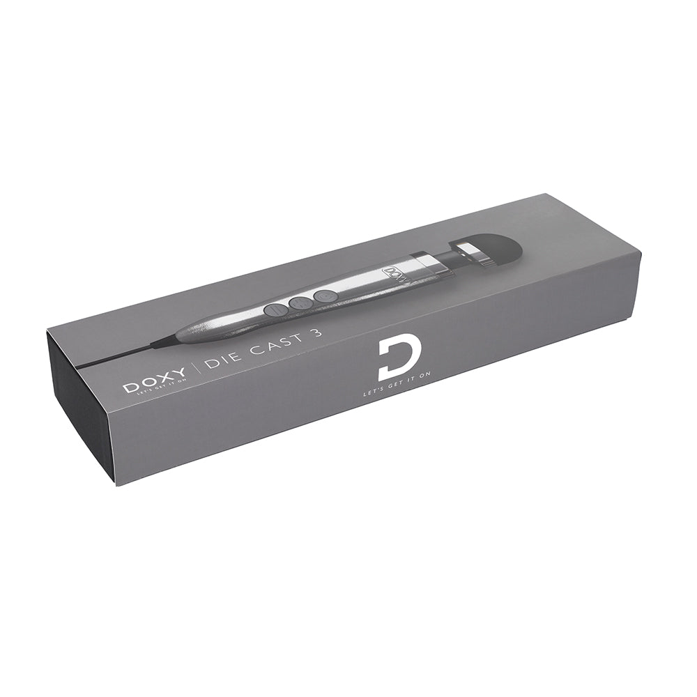 Doxy Die Cast 3 Compact Wand Vibrator Brushed Metal - Headshop.com