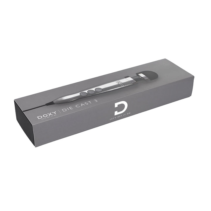 Doxy Die Cast 3 Compact Wand Vibrator Brushed Metal - Headshop.com
