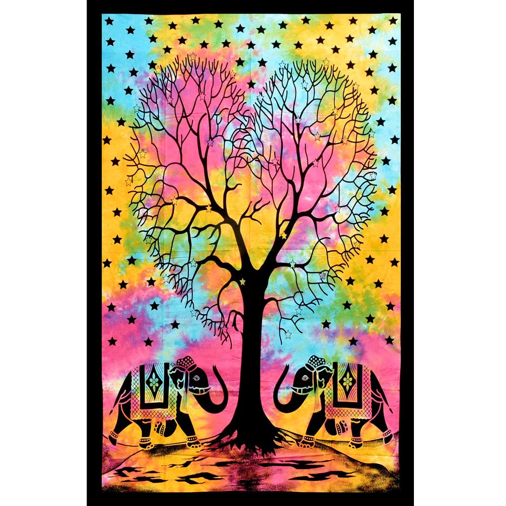 ThreadHeads Lucky Elephant Couple Tie-Dye Tapestry - Headshop.com