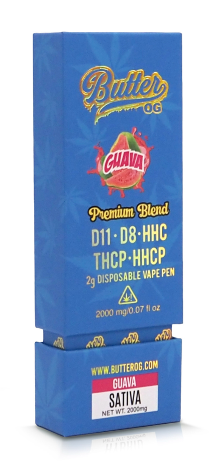 Butter OG Premium Blend D11, D8, HHC, THCP, HHCP 2g Disposable Vape - Guava (Sativa) - Headshop.com