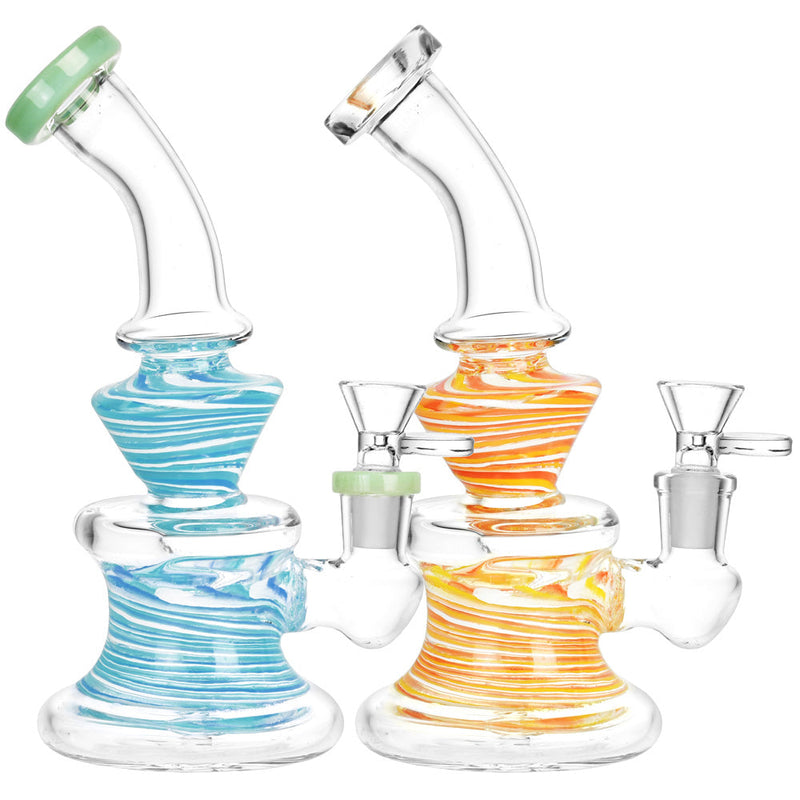 Whirlpool Spiral Glass Water Pipe - 8"/14mm F/Colors Vary - Headshop.com