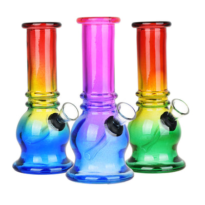 Bell Ombre Glass Mini Water Pipe - 5.75" / Colors Vary - Headshop.com