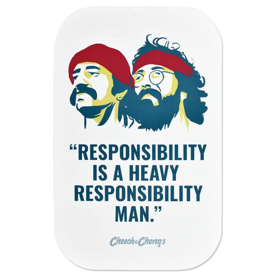 Cheech & Chong x Pulsar Magnetic Rolling Tray Lid - Responsibility / 11"x7" - Headshop.com