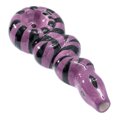 Wacky Bowlz Purple Snake Ceramic Pipe - 4.5" - Headshop.com