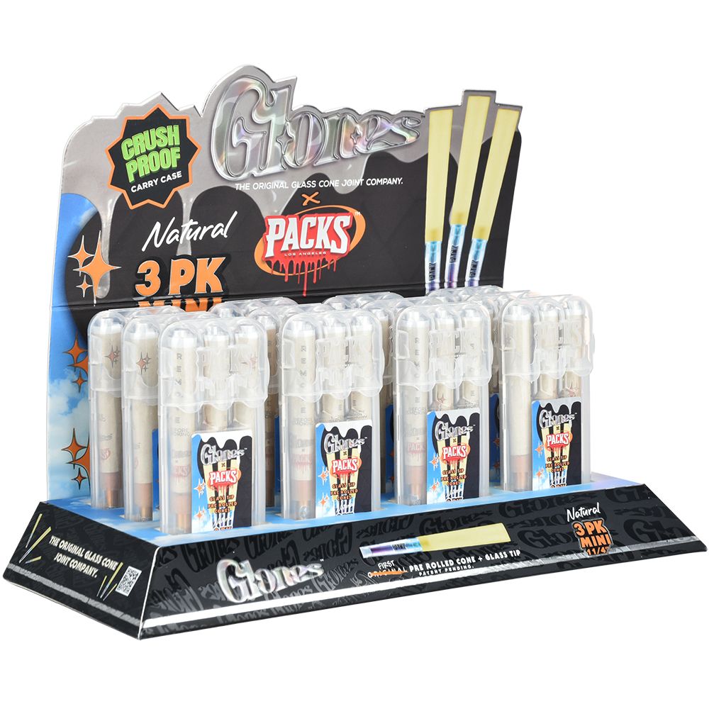 Glones x Packs Natural Pre-Rolled Cones + Glass Tips| 12pk - Headshop.com