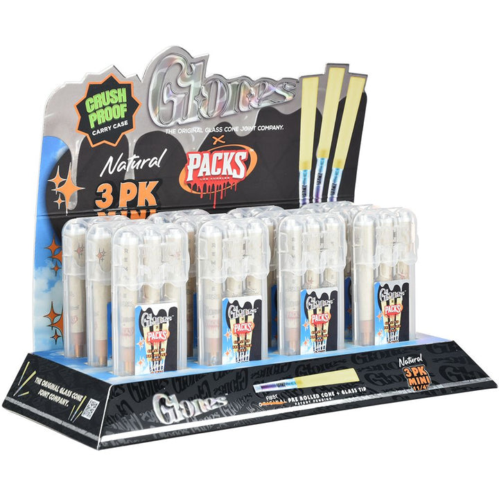 Glones x Packs Natural Pre-Rolled Cones + Glass Tips| 12pk - Headshop.com