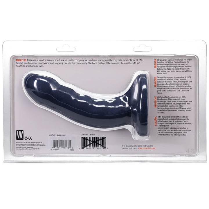 Tantus Curve 6.5 in. Dildo Medium-Firm Sapphire - Headshop.com