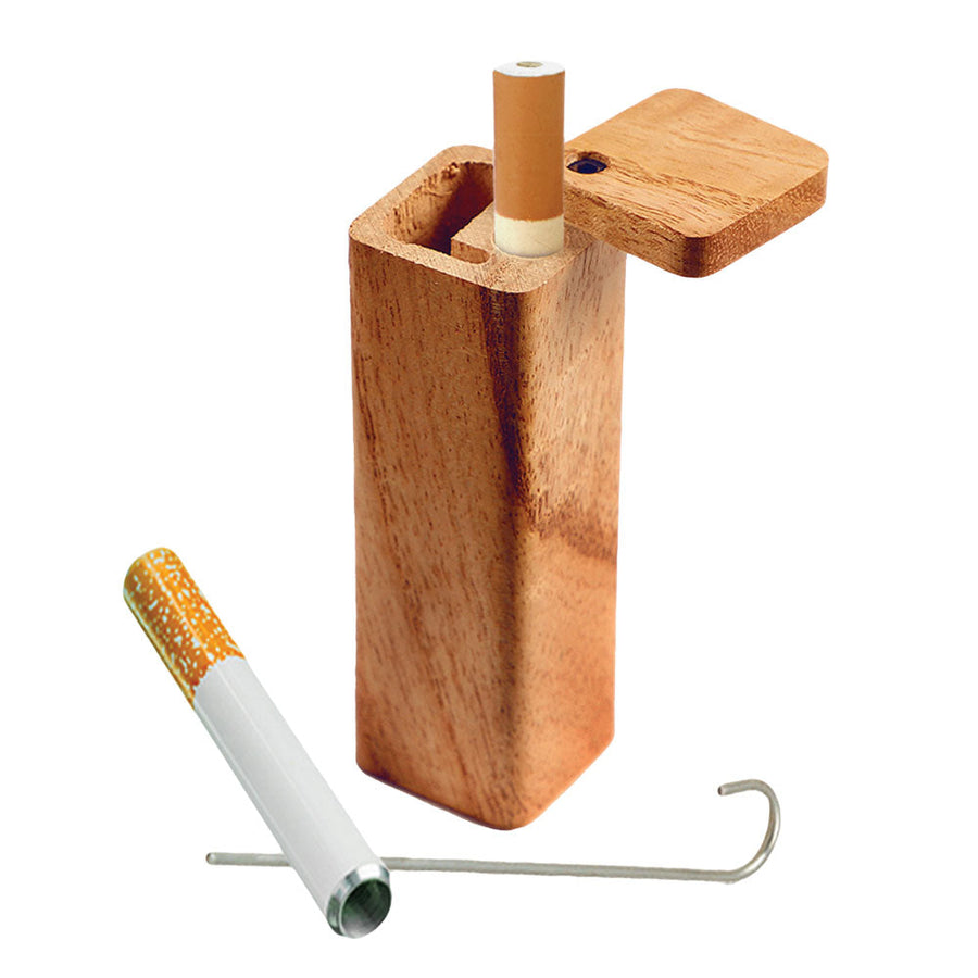 Solid Square Wood Dugout w/ Poker - Headshop.com