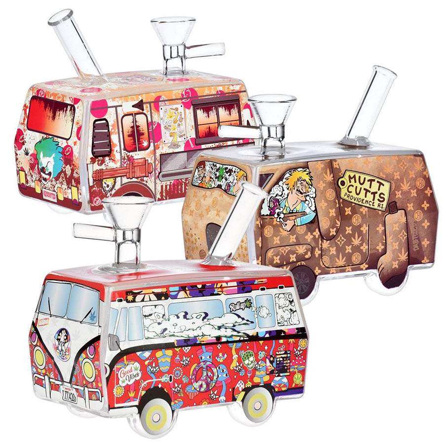 Dabtized Toon Van Retro Van Glass Water Pipe - 5" / 14mm F / Designs Vary - Headshop.com