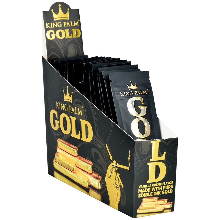 15PK DISP - King Palm 24K Gold Cones - Mini / 1pc / Vanilla Creme - Headshop.com