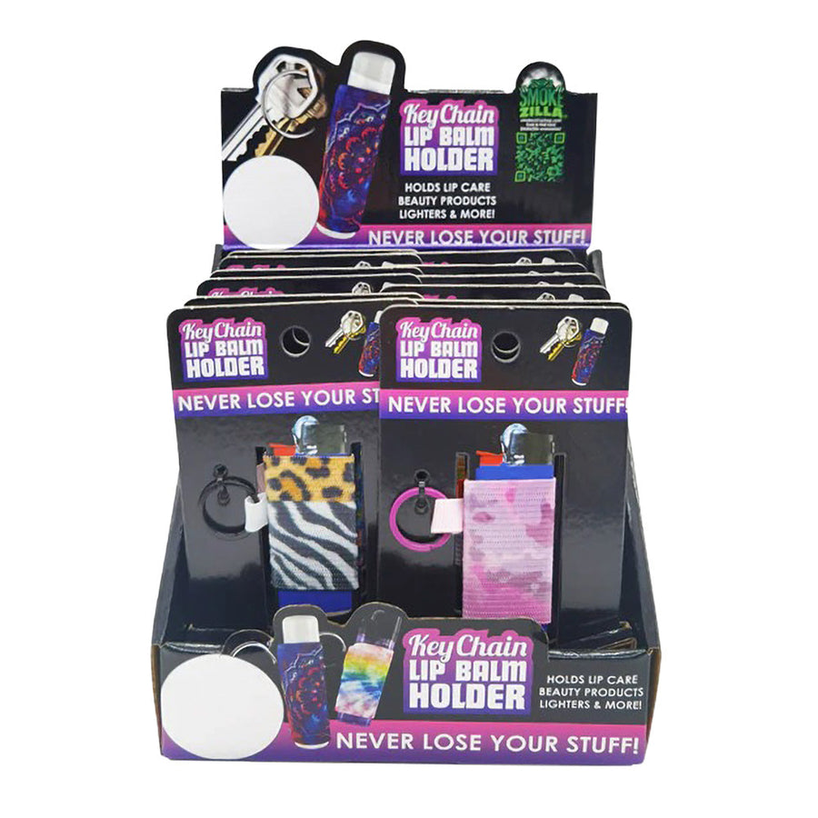 12PC DISP- Smokezilla Keychain Lighter/Lip Balm Holder - 7.75"x3" - Headshop.com