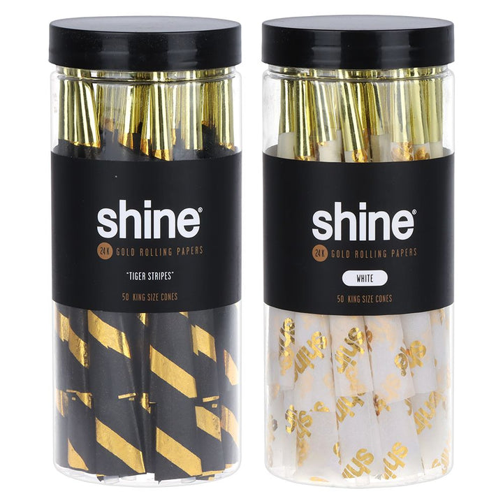 Shine 24K Gold Pre-Rolled Cones | King Size | 50pc Jar