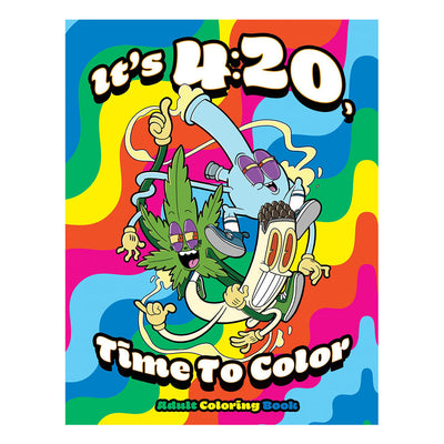 Wood Rocket It's 4:20, Time To Color Adult Coloring Book - 8.5"x11" - Headshop.com