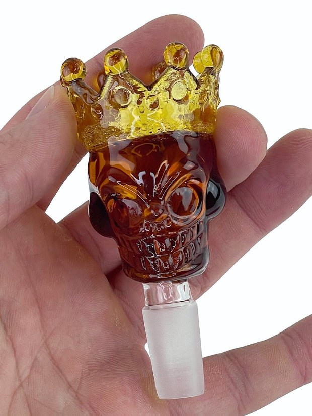 Skull & Crown Glass Bong Bowl - 14mm