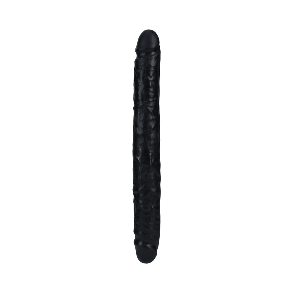 RealRock 12 in. Slim Double-Ended Dong Black - Headshop.com