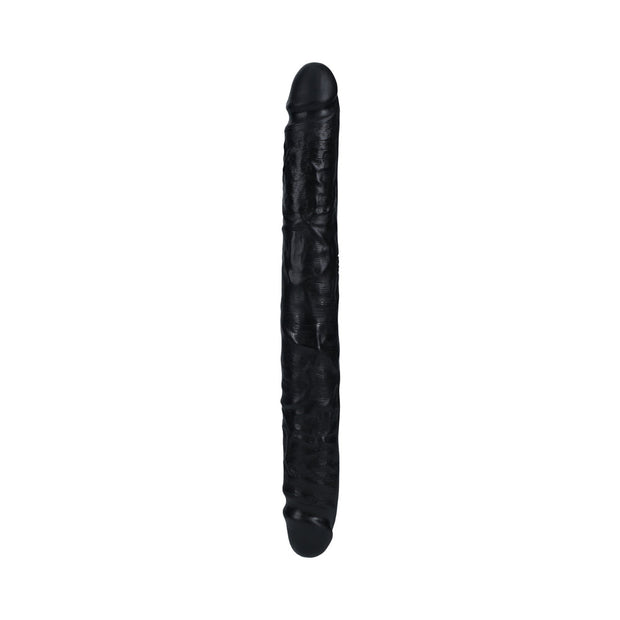 RealRock 12 in. Slim Double-Ended Dong Black - Headshop.com