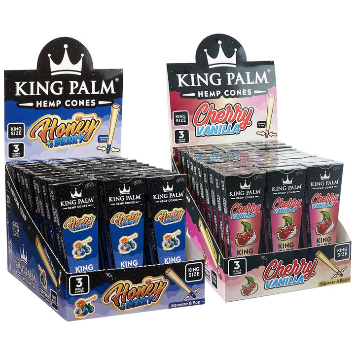 King Palm Hemp Cones | 3pc | King Size | 30pk Display - Headshop.com