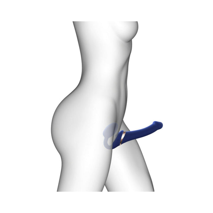 Strap-On-Me Rechargeable Remote-Controlled Multi Orgasm Bendable Strap-On Night Blue XL - Headshop.com